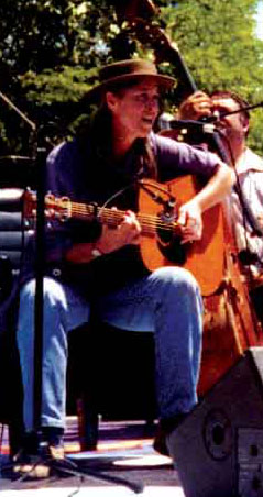 Carol Denney playing the People's Park Anniversary in 1993.