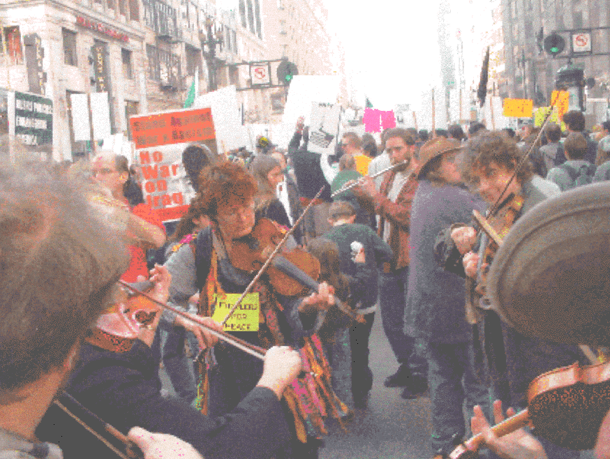 Chronicle photographer Paul Chinn took this picture of some of us on Market Street in San Francisco.