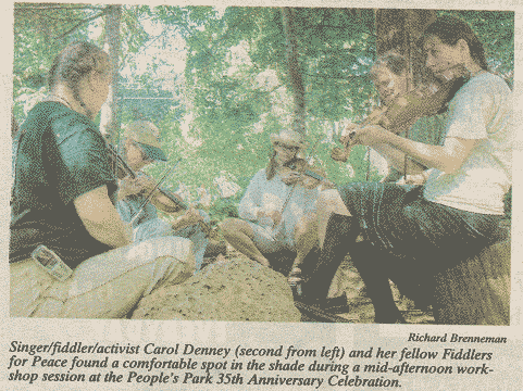 Fiddlers for Peace played at the 35th Anniversary of People's Park.